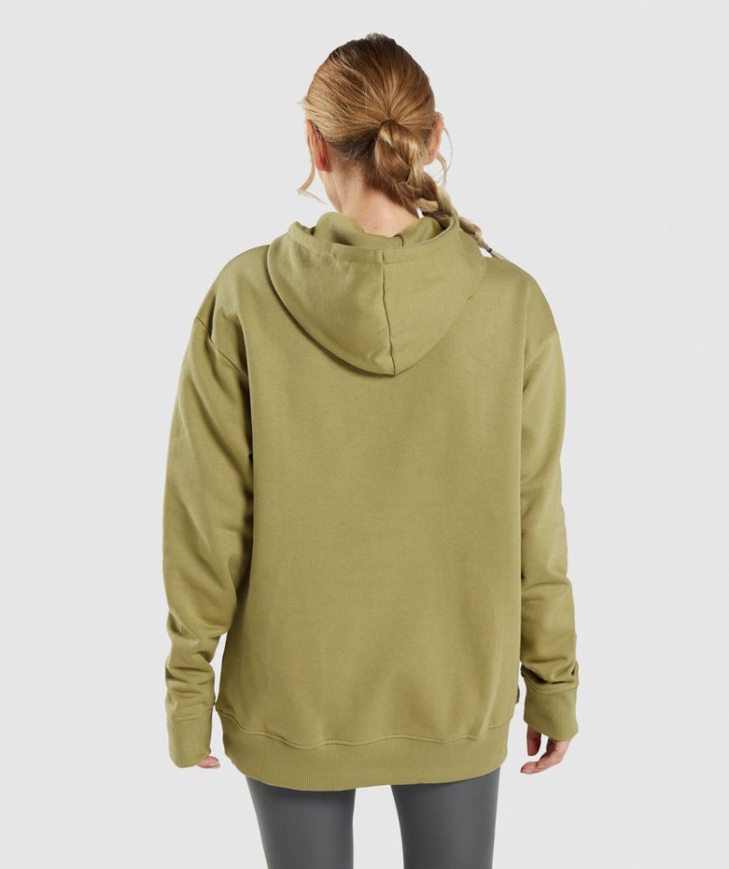 Women's Gymshark Training Oversized Hoodie Olive | NZ 5ZUQME